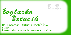 boglarka matusik business card